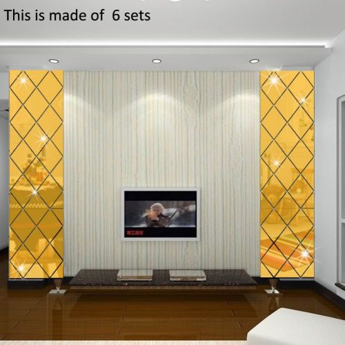  LICSE 3D Mirror Decals Wall Stickers for Bedroom (Silver, 19.68X39.37/50cmx100cm)