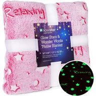 [아마존핫딜][아마존 핫딜] LIDERSTAR Glow in The Dark Throw Blanket, Super Soft Fuzzy Plush Fleece,Decorated with Stars and Words of Encouragement,Wrap Your Loved One in Positivity ,Birthday Gift for Girls kids Women