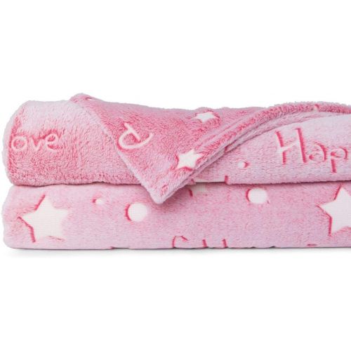  [아마존핫딜][아마존 핫딜] LIDERSTAR Glow in The Dark Throw Blanket, Super Soft Fuzzy Plush Fleece,Decorated with Stars and Words of Encouragement,Wrap Your Loved One in Positivity ,Birthday Gift for Girls kids Women