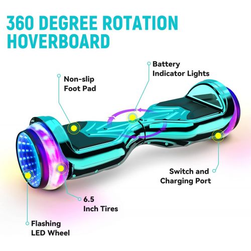  [아마존베스트]LIEAGLE Hoverboard, 6.5 Self Balancing Scooter Hover Board with UL2272 Certified Wheels LED Lights for Kids Adults