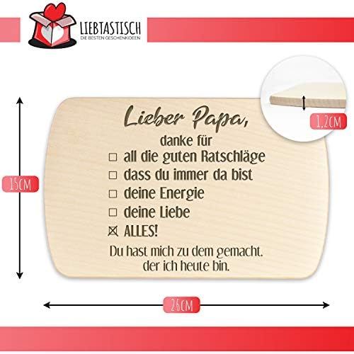  [아마존베스트]Liebtastisch Breakfast Board with Engraving  “Lieber Papa, Danke fuer” (Dear Dad, Thanks for)  Wood  High Quality  Chopping Board  Father’s Day  Birthday.