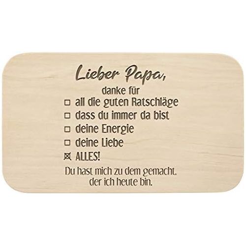  [아마존베스트]Liebtastisch Breakfast Board with Engraving  “Lieber Papa, Danke fuer” (Dear Dad, Thanks for)  Wood  High Quality  Chopping Board  Father’s Day  Birthday.