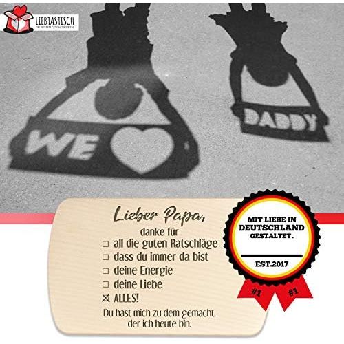  [아마존베스트]Liebtastisch Breakfast Board with Engraving  “Lieber Papa, Danke fuer” (Dear Dad, Thanks for)  Wood  High Quality  Chopping Board  Father’s Day  Birthday.