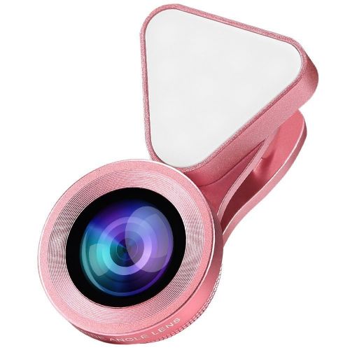  LIEQI 3 in 1 Adjustable Brightness Fill Light Lens,100-140 Degree Wide Angle, 15X Macro Lens Clip-on Cell PhonePad Camera Lenses Kit for iPhone iPad, Android Smartphones and Table