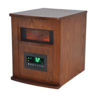 LIFE SMART LifeSmart 6 Element Quartz w/Wood Cabinet and Remote Large Room Infrared Heater, Brown