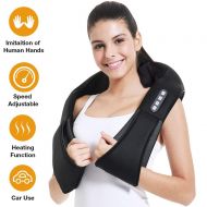 LIFEHOOD Shiatsu Neck Massager-Back and Neck Massager with Heat Deep Tissue Kneading, Unique Massager...