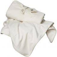 LIFEKIND Natural Silk and Fleece Organic Throw Blanket (45x60) Ivory