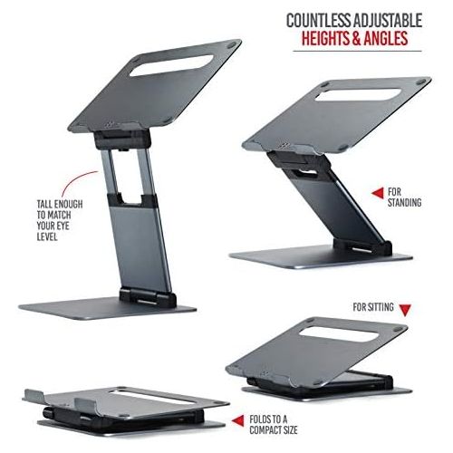  [아마존베스트]LIFELONG Ergonomic Laptop stand for desk, Adjustable height up to 20, Laptop riser computer stand for laptop, Portable laptop stands, Fits MacBook, Laptops 10 15 17 inches, Laptop holder an