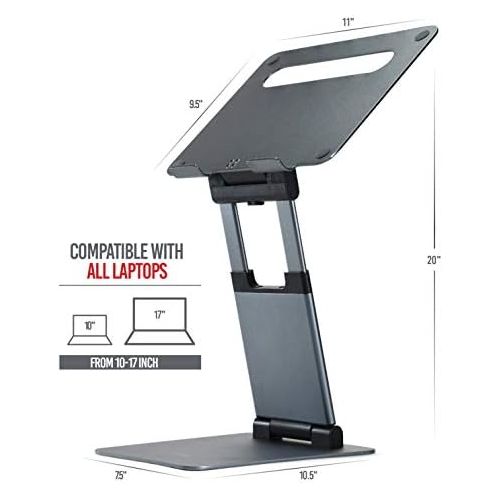  [아마존베스트]LIFELONG Ergonomic Laptop stand for desk, Adjustable height up to 20, Laptop riser computer stand for laptop, Portable laptop stands, Fits MacBook, Laptops 10 15 17 inches, Laptop holder an