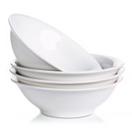 LIFVER Lifver 28-oz/8-inch Porcelain Soup/Cereal/Pasta/Salad Bowl Sets, White, Set of 4