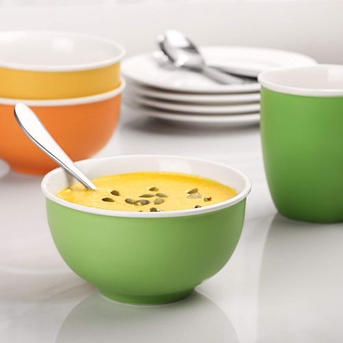  [아마존베스트]LIFVER Cereal Bowls Set of 6, Soup Bowls 24 Ounces Porcelain, Extra Deep Cereal Bowls, Microwave and Dishwasher Safe, Ceramic Bowl Set for Salad, Sturdy Porcelain, 5.75 Inches, Mul