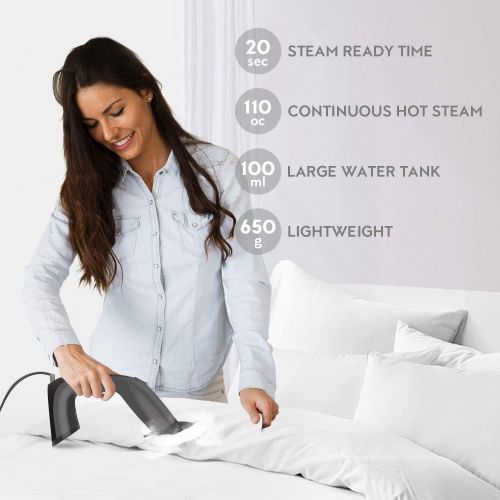  LIGHT 'N' EASY Light ‘N’ Easy Steamer for Clothes, Portable Handheld Garment Steamer, Fast Heat Fabric Steamer for Home/Travel/Kitchen/Bathroom/Bed, Powerful Winkle Remover-Steam Cleaner-Refresh-
