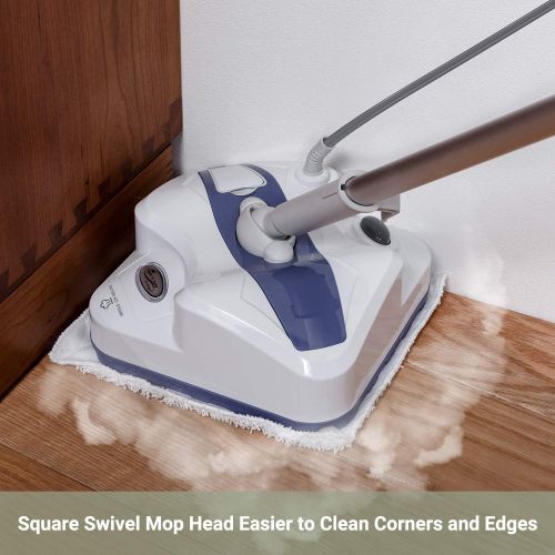  LIGHT N EASY Steam Mop, Powerful Floor Steamer Cleaner Mopper with Automatic Steam Control for Hardfloor, Laminate, Tile, Grout and Carpet, S7338 (White Violet)