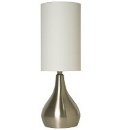 LIGHTACCENTS Light Accents Touch Table Lamp Modern 18 Tall with 3-Stage Touch Dimmer and White Fabric Drumshade