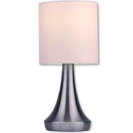 LIGHTACCENTS Light Accents Touch Table Lamp - Stands 13 Tall Accent Light, Touch lamp Set with Fabric Shades and 3-Stage Touch Dimmer Brushed Nickel Finish