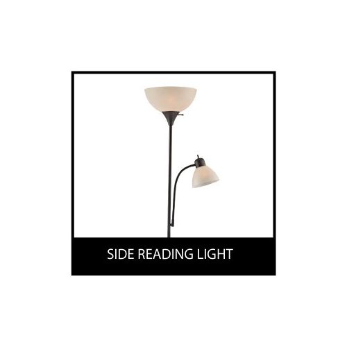  LIGHTACCENTS Light Accents SUSAN Floor Lamp 72 Tall - 150-Watt with Side Reading Light - Standing Lamp - Torchiere (Black)