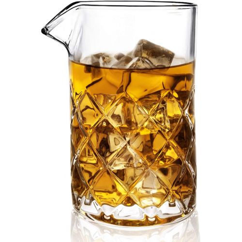  [아마존베스트]Lighten Life Cocktail Mixing Glass,20oz Crystal Mixing Glass Pitcher with Thick Bottom, Premium Bar Mixing Glass for Stirring Drinks, Professional Stirring Glass Cocktail beaker