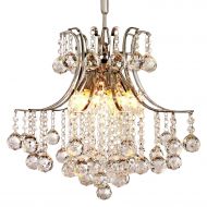 LIGHTESS Lightess Crystal Chandelier Modern Ceiling Pendant Hanging Light Fixture with 6 Lights