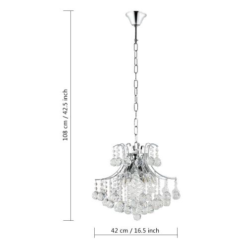  LIGHTESS Lightess Crystal Chandelier Modern Ceiling Pendant Hanging Light Fixture with 6 Lights