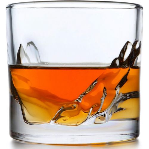  [아마존베스트]LIITON Grand Canyon Whiskey Glass Set of 4: Heavy Whisky Tumbler Best as Old Fashioned Glasses