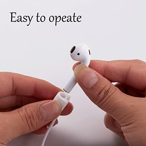  [아마존베스트]LIKDAY Airpods Strap Compatible with AirPods Pro 2 1, Holder Strap for AirPods Made of Flexible Silicone, Perfect for Hanging the Headphones around the Neck (White)