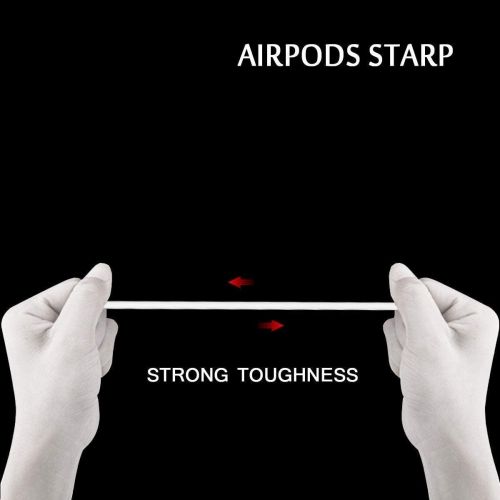  [아마존베스트]LIKDAY Airpods Strap Compatible with AirPods Pro 2 1, Holder Strap for AirPods Made of Flexible Silicone, Perfect for Hanging the Headphones around the Neck (White)