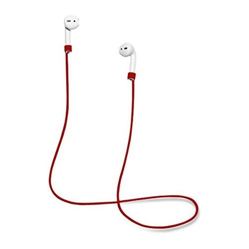  [아마존베스트]LIKDAY 2 Packs AirPods Holding Strap, Airpods Strap, Air Pods Cable Management Wire Cable Connector Band for Airpods (Red+White)