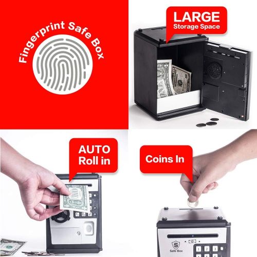  [아마존베스트]LIKE Toy Piggy Bank Safe Box Fingerprint ATM Bank ATM Machine Money Coin Savings Bank for Kids