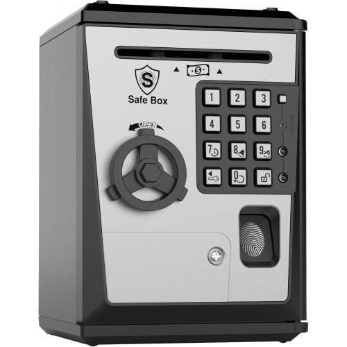  [아마존베스트]LIKE Toy Piggy Bank Safe Box Fingerprint ATM Bank ATM Machine Money Coin Savings Bank for Kids