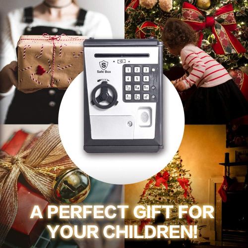  [아마존베스트]LIKE Toy Piggy Bank Safe Box Fingerprint ATM Bank ATM Machine Money Coin Savings Bank for Kids