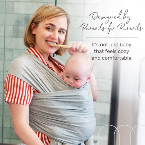  LILLEbaby LLLEEbaby Tie The Knot Wrap II Ergonomic Baby Carrier Wrap for Infants Babies Toddlers, Heather Grey