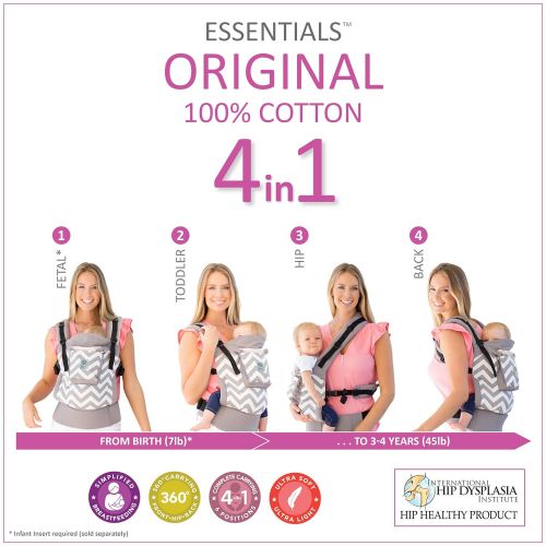  4 in 1 ESSENTIALS Baby Carrier by LILLEbaby  Black Knots