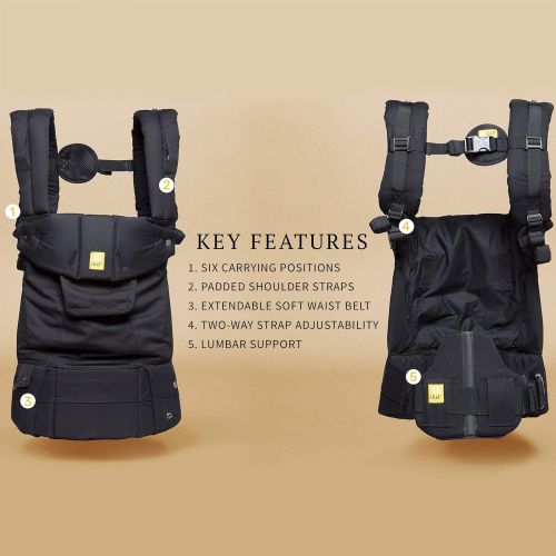  LILLEbaby LLLEEbaby The Complete Original SIX-Position, 360° Ergonomic Baby & Child Carrier, Black - Cotton