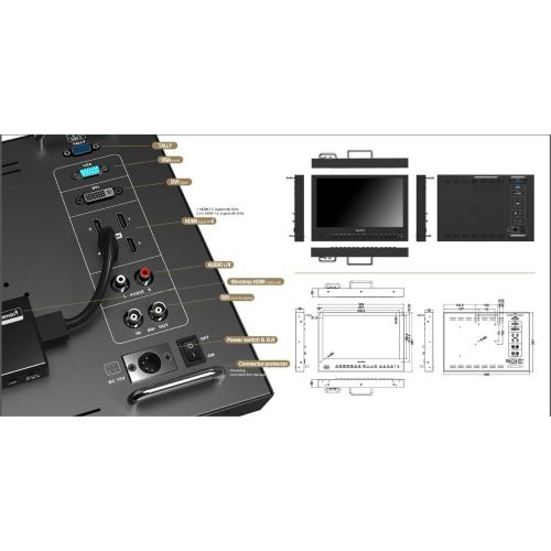  Lilliput LILLIPUT BM150-4K 15.6 4K 3840×2160 Ultra-HD resolution, 1000:1 Contrast Ratio, 25ms Response Time with Carry-on Metal case 3G-SDI, HDMI, VGA, AV input by VIVITEQ