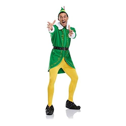  할로윈 용품LILLIWEEN Mens Christmas Elf Costume Buddy Full Set Halloween Christmas Cosplay Coat Hat Pants Belt