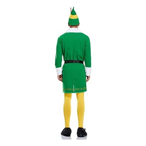  할로윈 용품LILLIWEEN Mens Christmas Elf Costume Buddy Full Set Halloween Christmas Cosplay Coat Hat Pants Belt