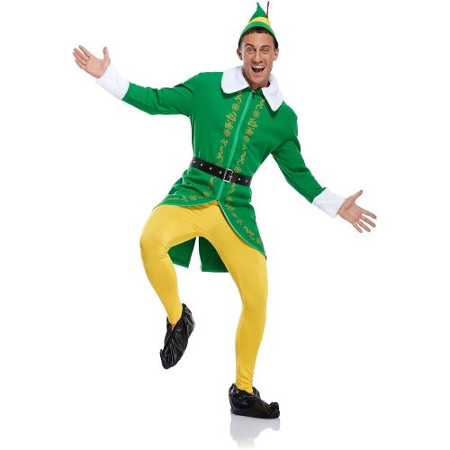  할로윈 용품LILLIWEEN Mens Christmas Elf Costume Buddy Full Set Halloween Christmas Cosplay Coat Hat Pants Belt