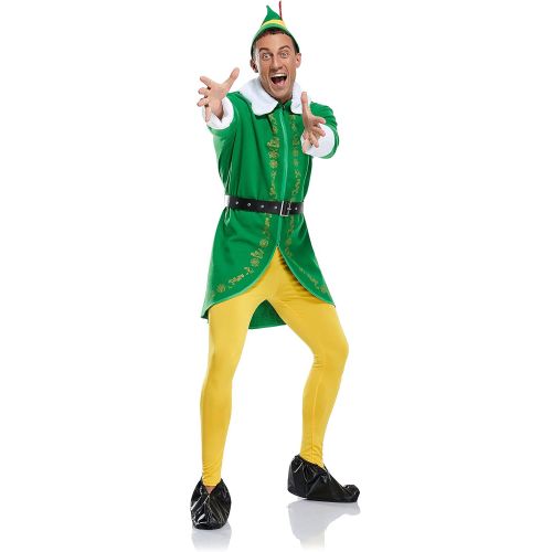  할로윈 용품LILLIWEEN Mens Christmas Elf Costume Buddy Full Set Halloween Christmas Cosplay Coat Hat Pants Belt