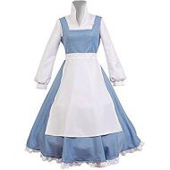 할로윈 용품LILLIWEEN Beauty and The Beast Belle Cosplay Costume Maid Dress Halloween Outfit for Women Girls Fancy Party Dress Up