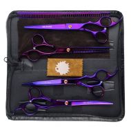 LILYS PET Professional PET Dog Grooming Coated Titanium Scissors Suit Cutting&Curved&Thinning Shears