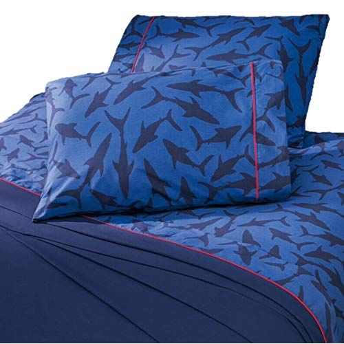  LIMITED JORGES HOME FASHION Pacific Team Shark Boys Flat Sheet,Fitted Sheet and Pillowcases 3 PCS Twin Size