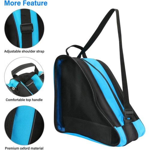  LINGSFIRE Roller Skate Bag, Breathable Ice-Skating Bag Shoulder and Top Handle Oxford Cloth Skating Bag for Women Men and Adults Roller Skate Accessories