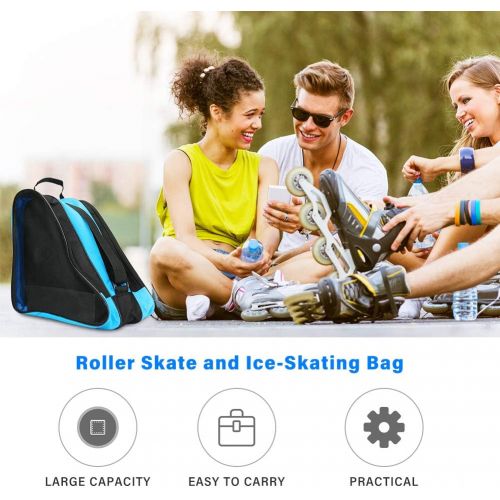  LINGSFIRE Roller Skate Bag, Breathable Ice-Skating Bag Shoulder and Top Handle Oxford Cloth Skating Bag for Women Men and Adults Roller Skate Accessories