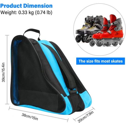  LINGSFIRE Roller Skate Bag, Breathable Ice-Skating Bag Shoulder and Top Handle Oxford Cloth Skating Bag for Women Men and Adults Roller Skate Accessories