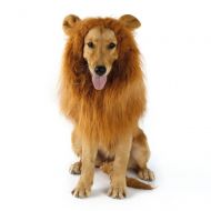 LINKIM Dog Lion Mane Costume with Ears, Pet Costume Lion Wig Hair for Large or Medium Dogs Halloween Christmas Festival Party Gift Fancy Hair(Large, Light Brown)