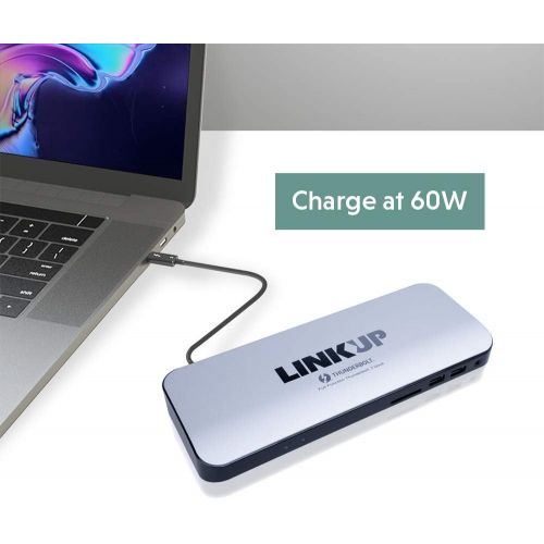  LINKUP [Certified] Thunderbolt 3 Docking Station 60W Device Charging |Aluminum | HDMI 2.0 SD Card Reader | Windows & Mac | TB3 Adapter Hub (Not Compatible with USB-C Without Thunde