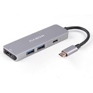 MASON USB C Hub 4 in 1, Type C Adaptor (Thunderbolt 3 Compatible) with HDMI, USB C Female Charging Port, 2 USB 3.0 Ports, for Galaxy Note 8S8S8 Plus, MacBook, iMac, and More USB C Devi