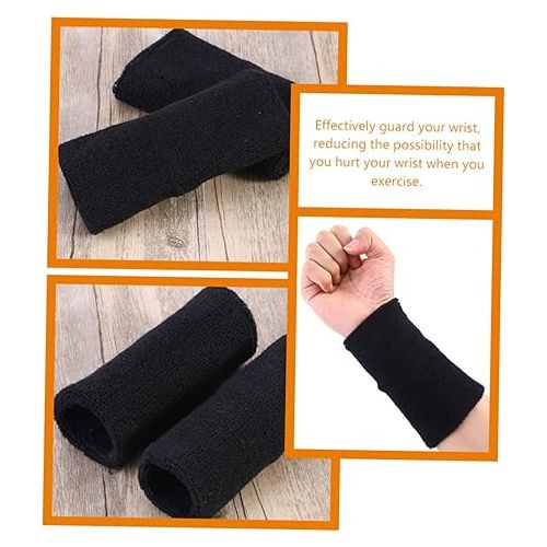  LIOOBO 2 Pairs Wrist Brace for Workout Sweat Bands for Wrists Elastic Wrist Band Sports Hand Brace Towels Wrist Sweat Bands Polyester Cotton Sweatband Fitness Multicolor