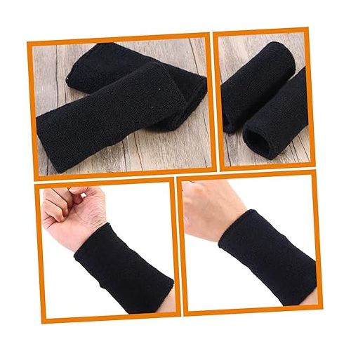  LIOOBO 2 Pairs Wrist Brace for Workout Sweat Bands for Wrists Elastic Wrist Band Sports Hand Brace Towels Wrist Sweat Bands Polyester Cotton Sweatband Fitness Multicolor