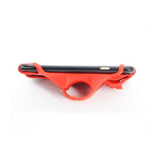  LIOOBO Mountain Bike Phone Mount Navigation Silicone Strap Mobile Phone Bracket Adjustable Bicycle Motorcycle Handlebar Rack(Red)